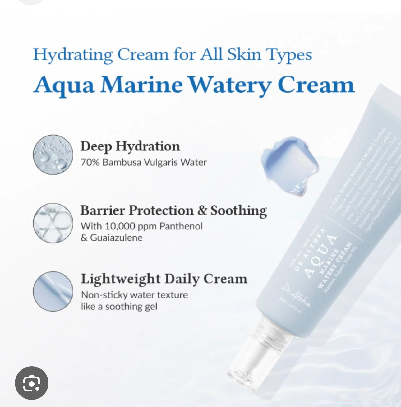 Dr. Althea Aqua Marine Watery Cream.
