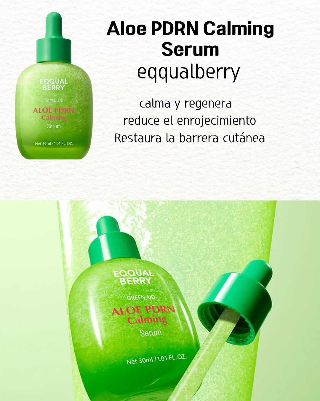 Eqqual Berry Aloe PDRN calming green serum 30ml