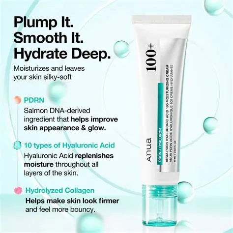 Anua PDRN 100+ Hyaluron moisturizer cream 60ml