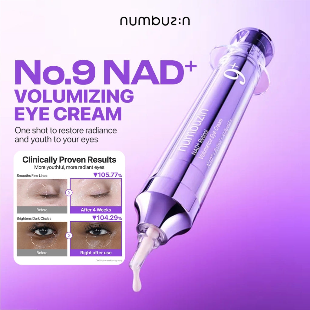 Numbizin NAD+ Retinal no.9 eye cream tube form.